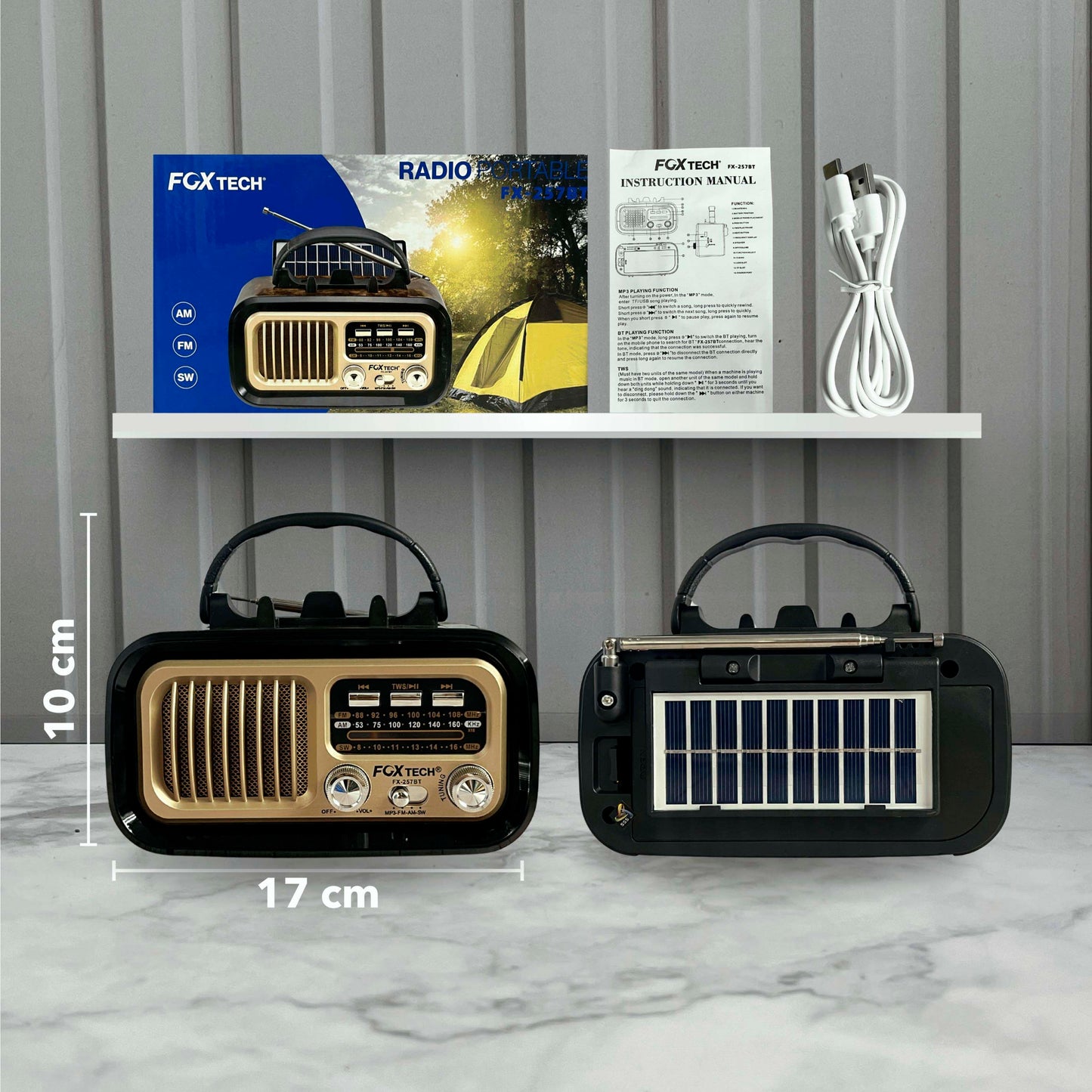 Radio Vintage con Panel Solar
