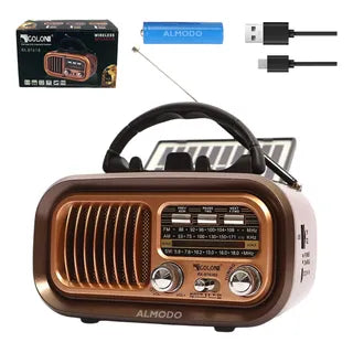 Radio Vintage con Panel Solar