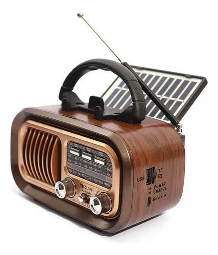 Radio Vintage con Panel Solar